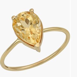 Bony Levy 14k Gold Ring with Pear Citrine Gemstone